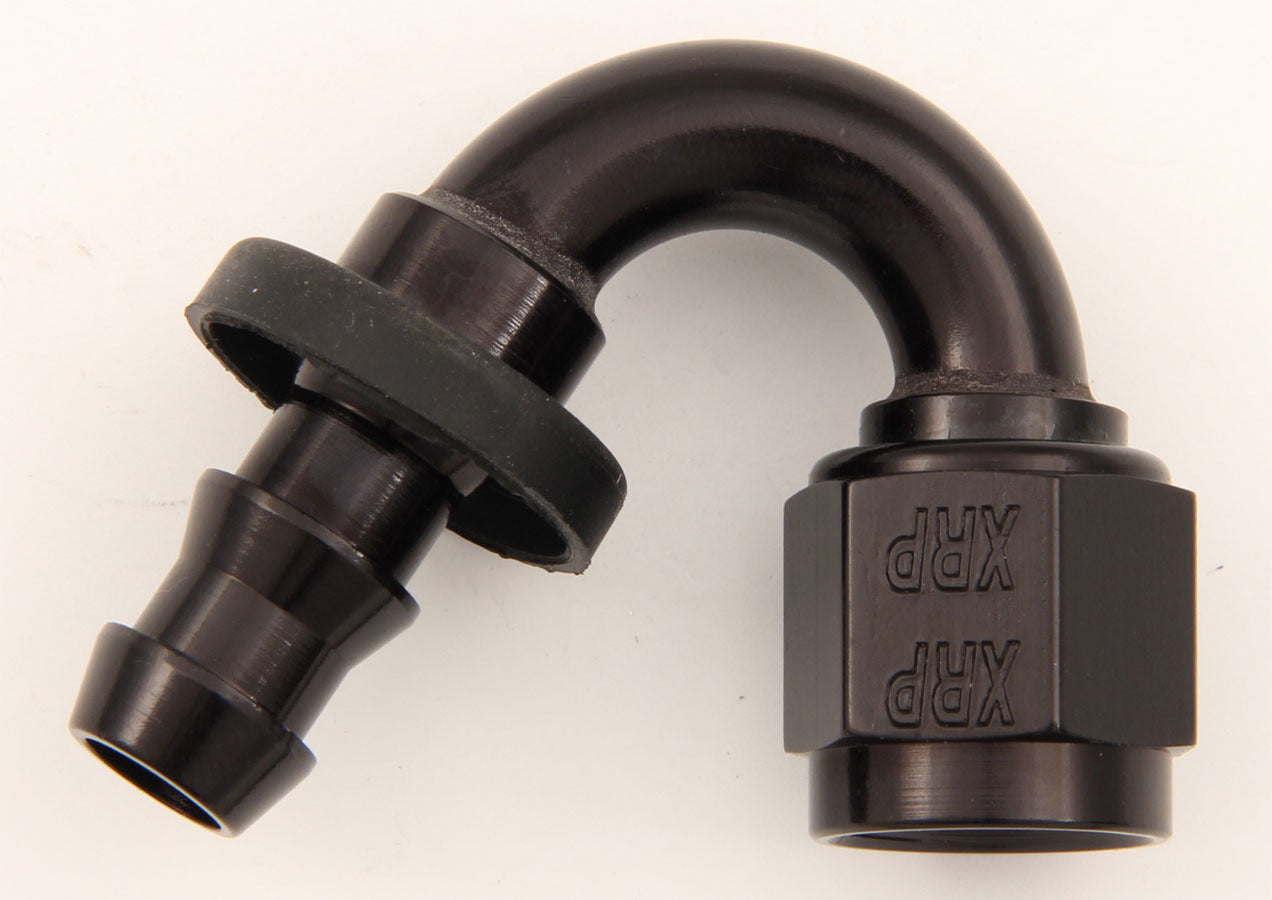 #6 150 Deg Push-On Hose End Black Supply