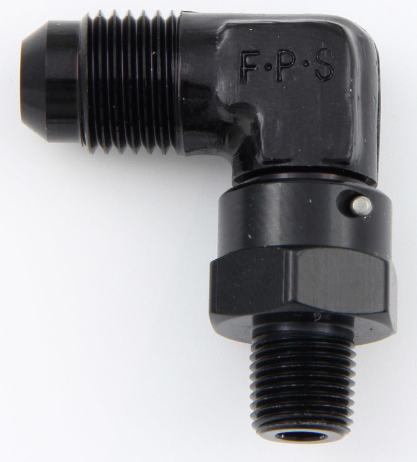 #6 x 1/8 MPT 90 Deg Swivel Adapter Black Online now