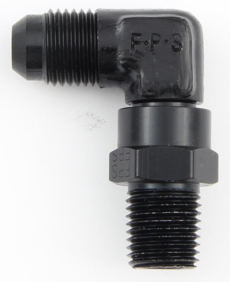 #8 x 3/8 MPT 90 Deg Swivel Adapter Black Sale
