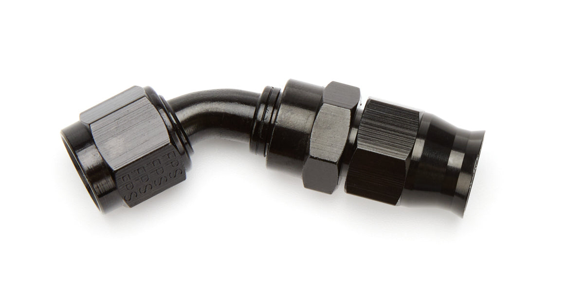 6an 45-Deg PTFE Hose End Black Anodized Online now