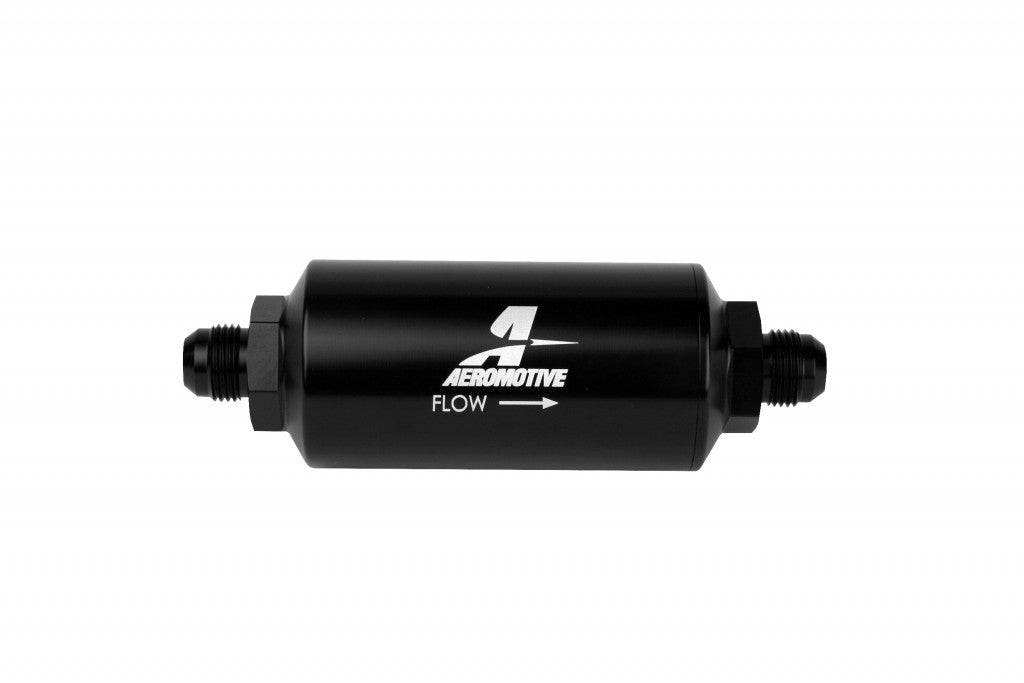 6an Inline Fuel Filter 10 Micron 2in OD Black Supply