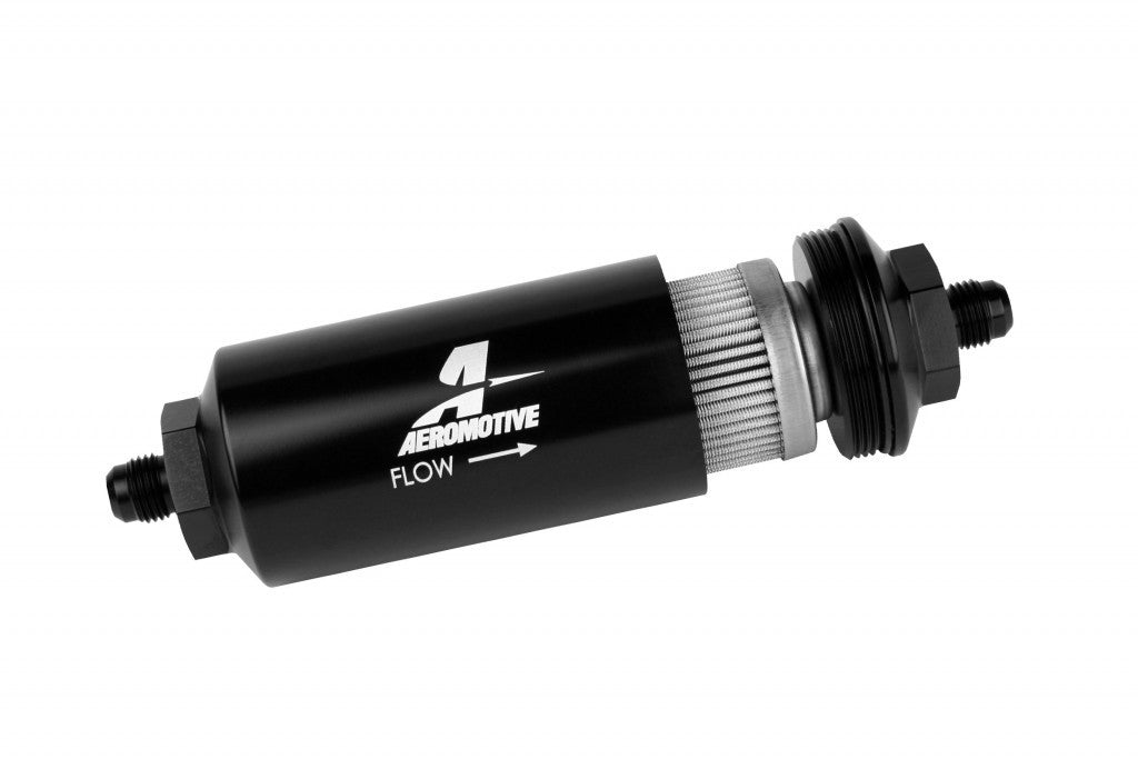 6an Inline Fuel Filter 40 Micron 2in OD Black Discount
