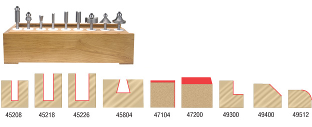 Amana AMS-111 11-Piece 1/4″ Shank Router Bit Set Online Sale