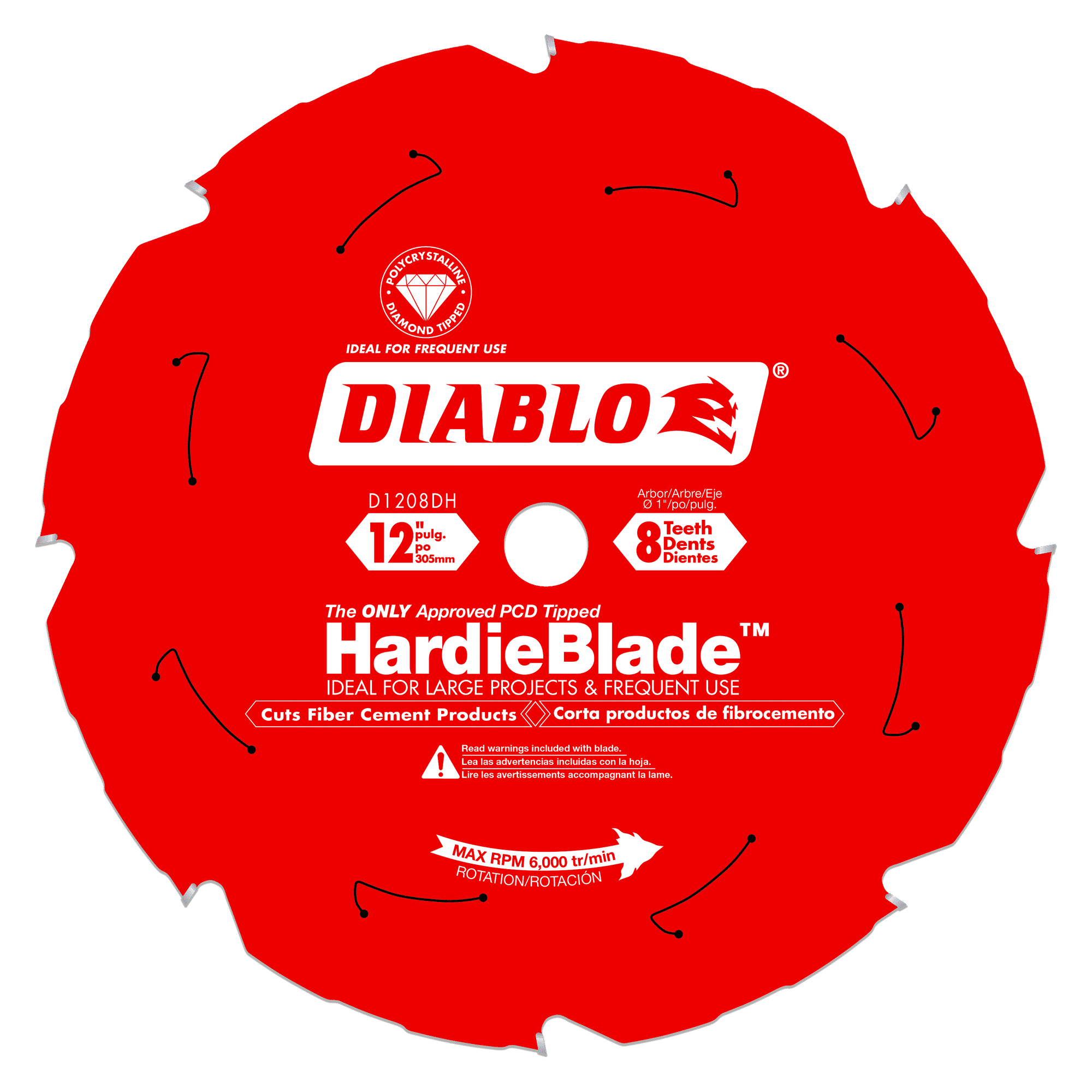 Diablo D1208DH 12″ x 8-Tooth HardieBlade Saw Blade Hot on Sale