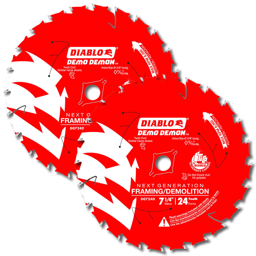 Diablo D0724DVPX 7-1/4″ Framing/Demolition Saw Blade 2 Pack Discount