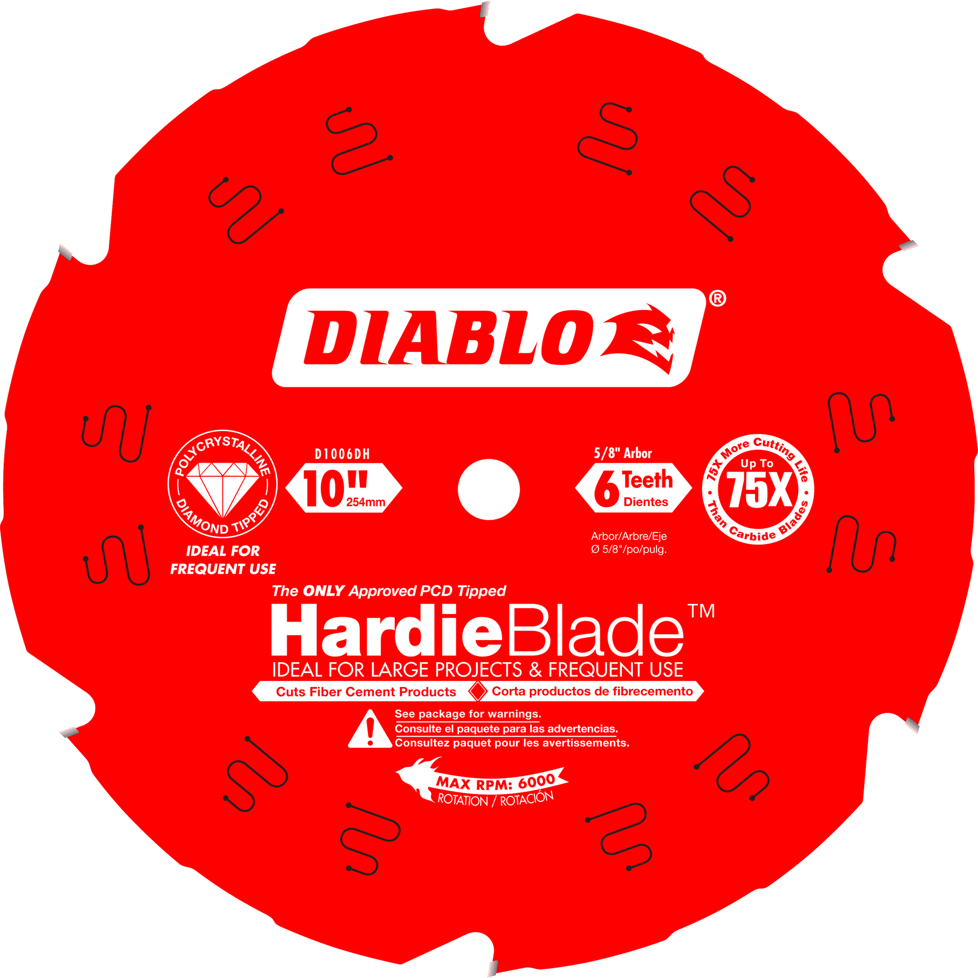 Diablo D1006DH 10″ x 6-Tooth HardieBlade Saw Blade Sale