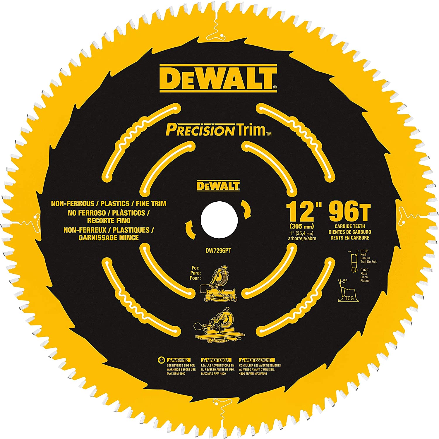 DeWalt DW7296PT 12″ 96 Tooth Ultra-Smooth Crosscutting Saw Blade Hot on Sale