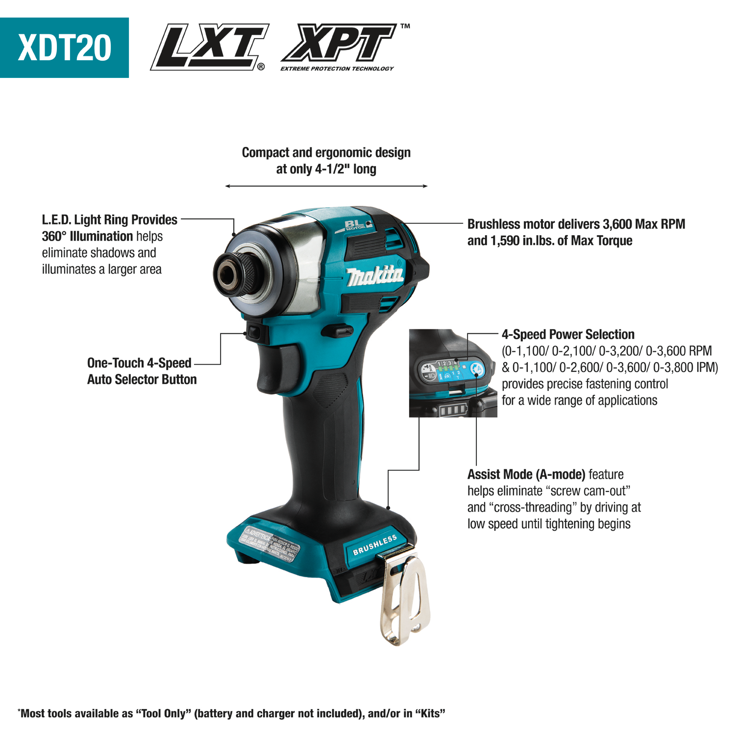 Makita XDT20Z 18V LXT Cordless Impact Driver (Tool Only) Discount