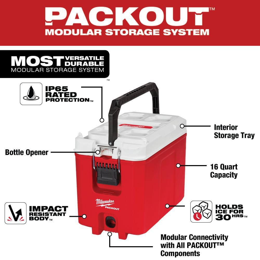 Milwaukee 48-22-8302 PackOut 16 Qt Compact Cooler Online now