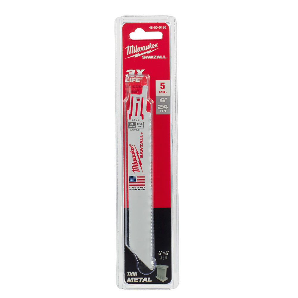 Milwaukee 6″ x 24 TPI Metal Cutting Sawzall Blades Hot on Sale
