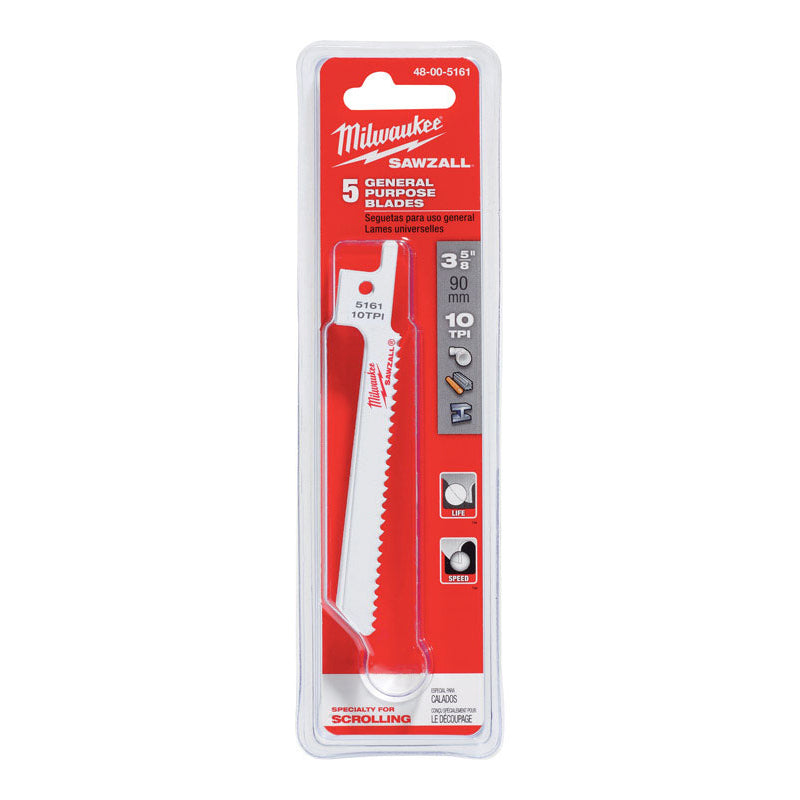 Milwaukee 3-5/8″ x 10 TPI Metal Scroll Cutting Sawzall Blades Discount