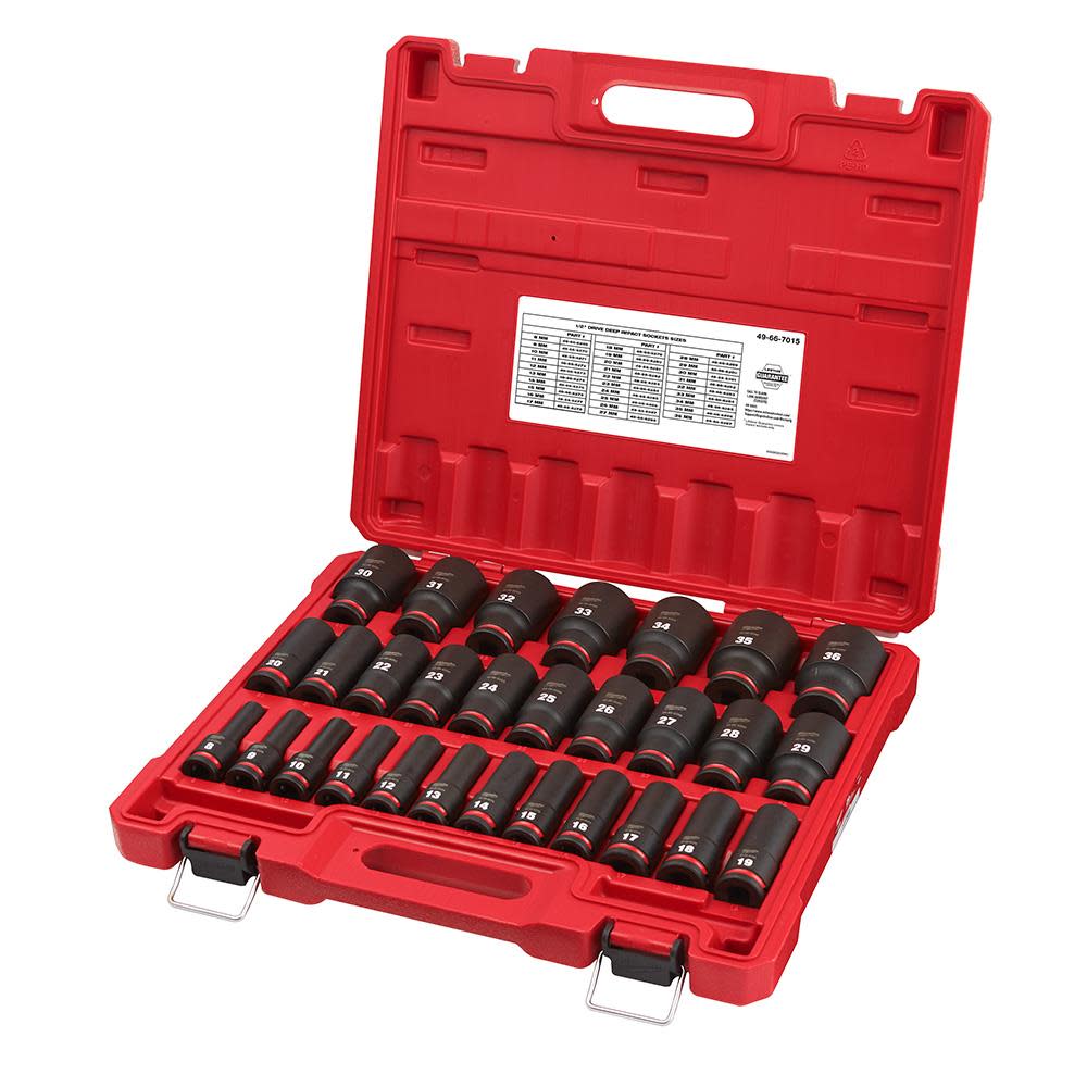 Milwaukee 49-66-7015 SHOCKWAVE Impact Duty 1/2″ Drive Metric Socket Set Online Sale