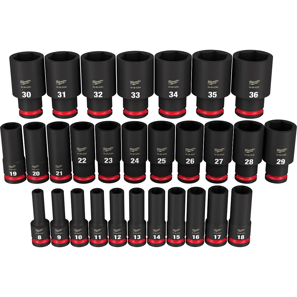 Milwaukee 49-66-7015 SHOCKWAVE Impact Duty 1/2″ Drive Metric Socket Set Online Sale