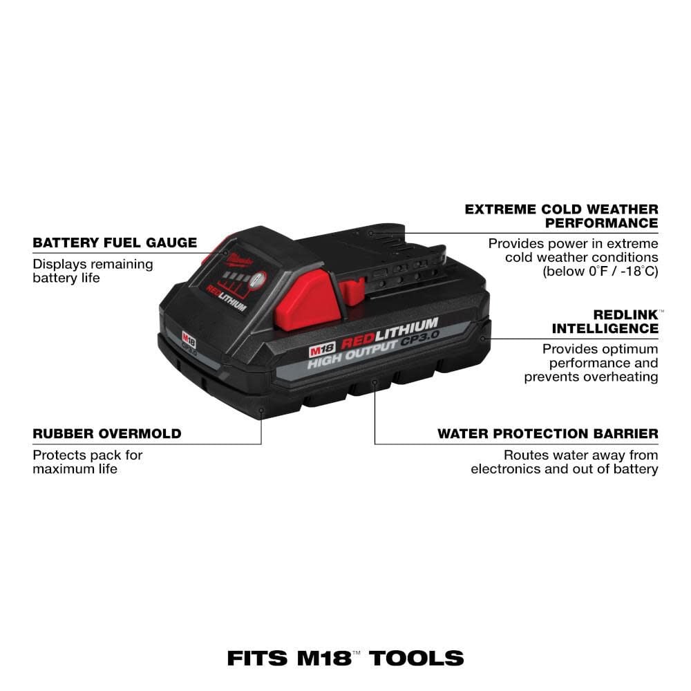 Milwaukee 48-11-1837 M18 REDLITHIUM HIGH OUTPUT CP3.0 Battery 2-Pack Online Sale
