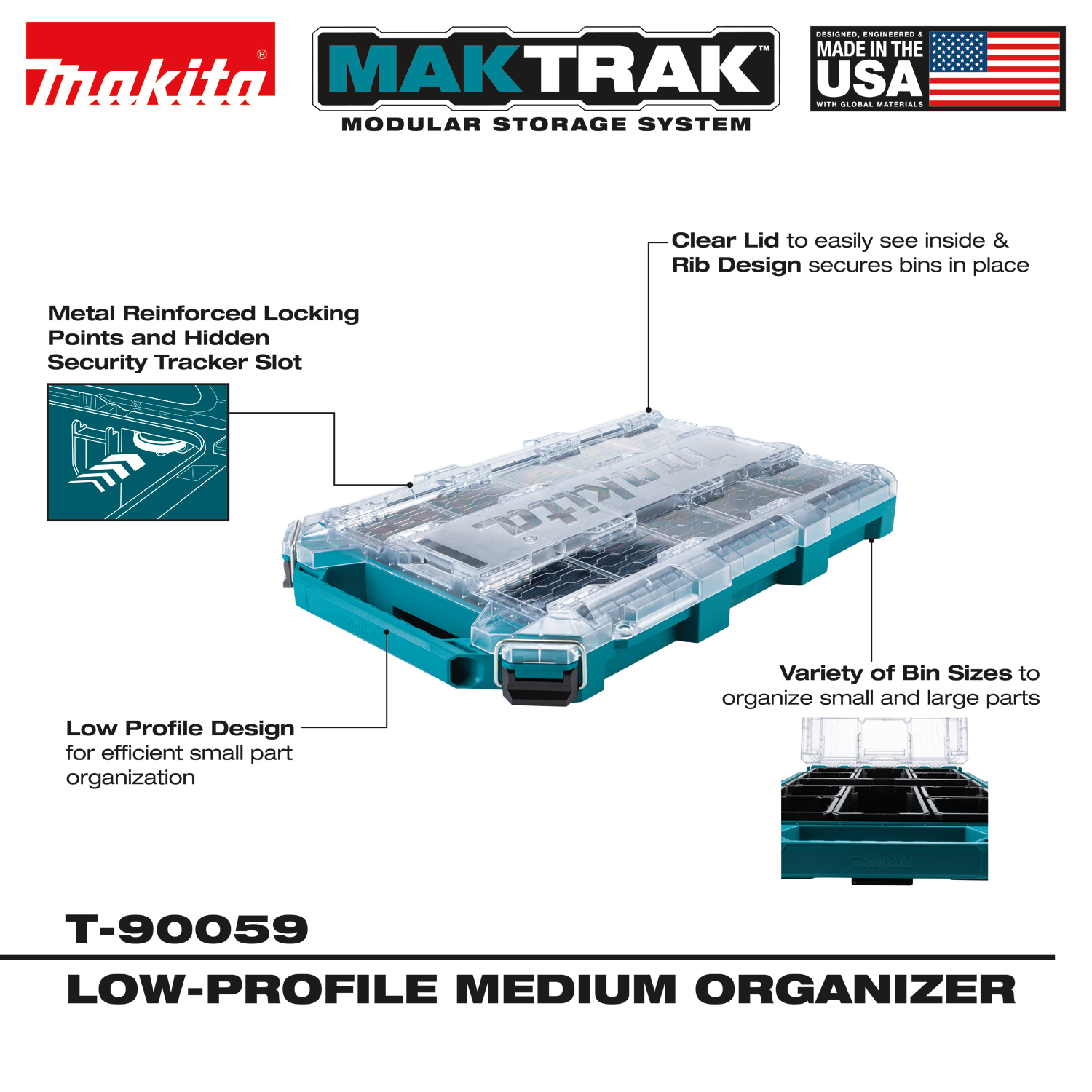 Makita T-90059 MAKTRAK Low_Profile Medium Organizer Online