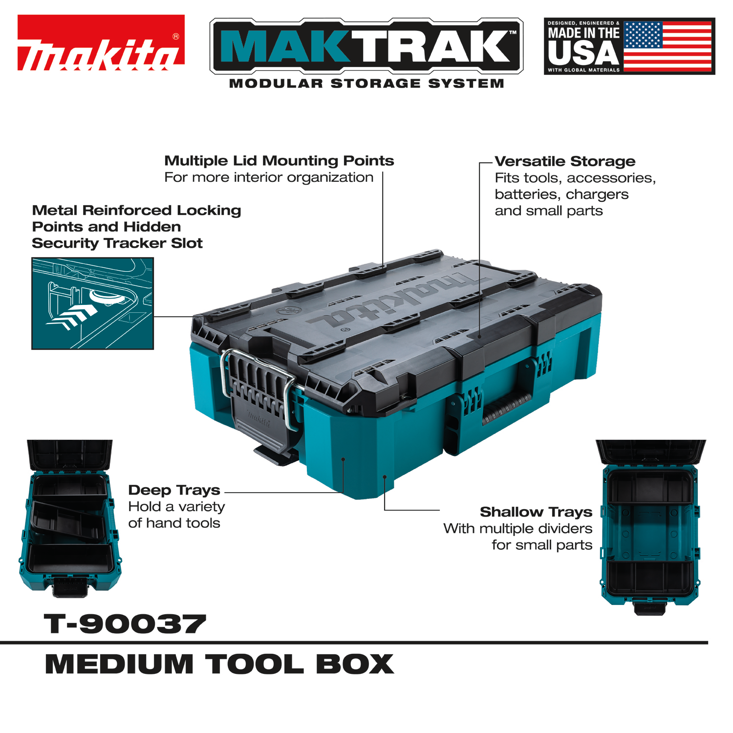 Makita T-90037 MAKTRAK Medium Tool Box Hot on Sale