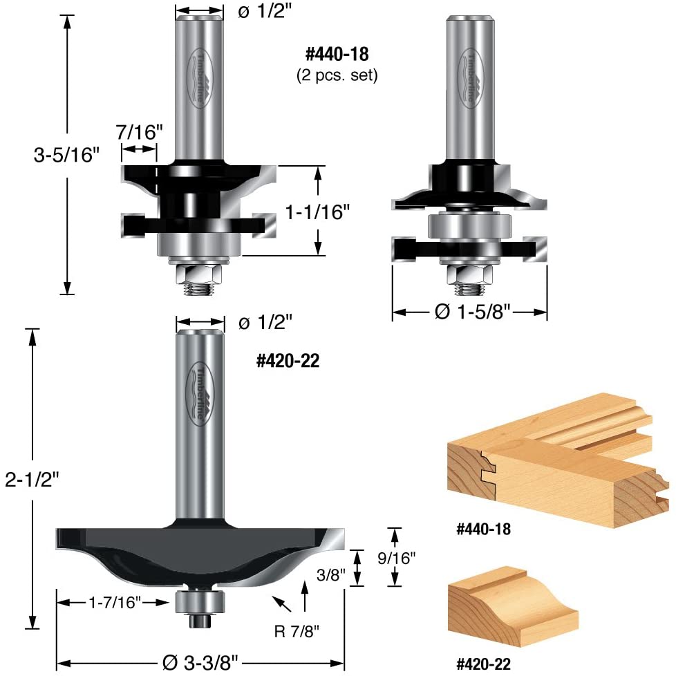 Timberline TRS-260 3 Piece Ogee Raised Panel Door Making Set Discount