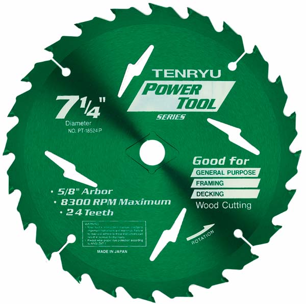 Tenryu PT-18524P Bullfrog 7-1/4″ Power Tool Series Saw Blade Hot on Sale