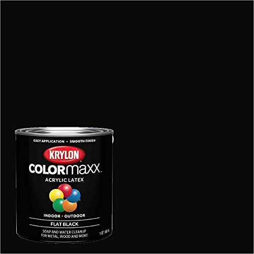 1 qt Krylon K05647007 Black COLORmaxx Paint & Primer, Flat on Sale