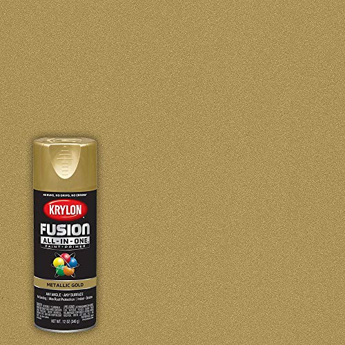 12 oz Krylon K02770007 Gold Fusion All-In-One Paint & Primer Spray Paint, Metallic Online Sale