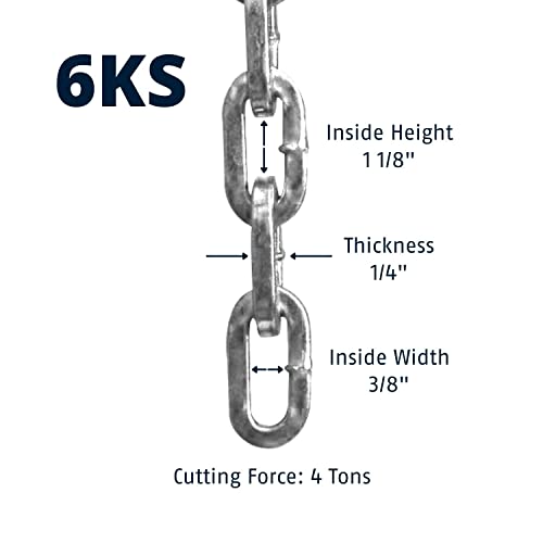 ABUS Hardened Steel 6KS 2 Foot x 1/4″ Thick Square Security Chain for Bikes, Containers, Trailers, ATV’s, Motorcycles and Personal/Industrial Property Online Sale