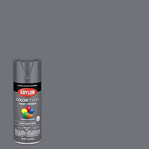 12 oz Krylon K05539007 Smoke Gray COLORmaxx Paint & Primer Spray Paint, Gloss Online Hot Sale