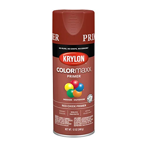 12 oz Krylon K05583007 Red Oxide COLORmaxx Paint & Primer Spray Paint, Primer Online now