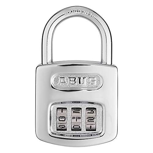 Abus 160/40 C 160 All Weather Resettable Chrome Combination Padlock, 3 Dial Online Sale