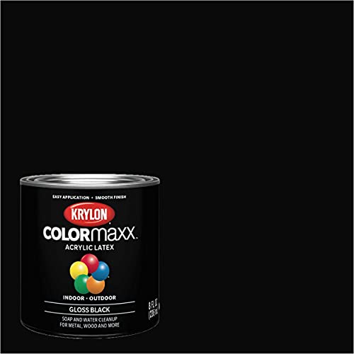 1/2 pt Krylon K05605007 Black COLORmaxx Paint & Primer, Gloss Supply