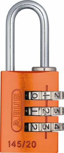 ABUS 145/20 C 20mm Body 3 Dial Resettable Combination Padlock, Orange Discount