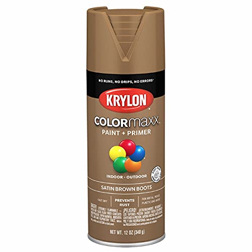 12 oz Krylon K05559007 Brown Boots COLORmaxx Paint & Primer Spray Paint, Satin Online now