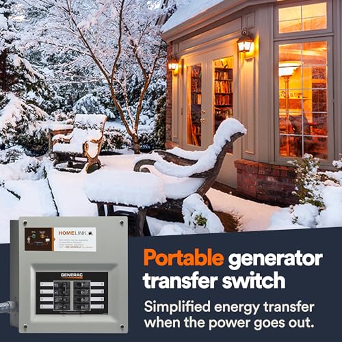 (Used/Like New) Generac 9855 HomeLink 50-Amp Indoor Pre-wired Upgradeable Manual Transfer Switch Kit for 10-16 circuits – Includes Power Inlet Box and 10-ft Cord Discount