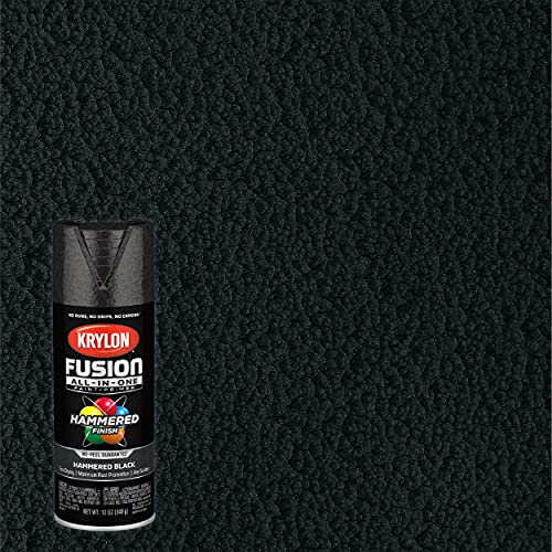 12 oz Krylon K02782007 Black Fusion All-In-One Paint & Primer Spray Paint, Hammered Online now