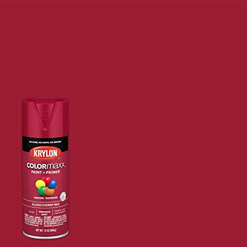 12 oz Krylon K05511007 Cherry Red COLORmaxx Paint & Primer Spray Paint, Gloss Online now