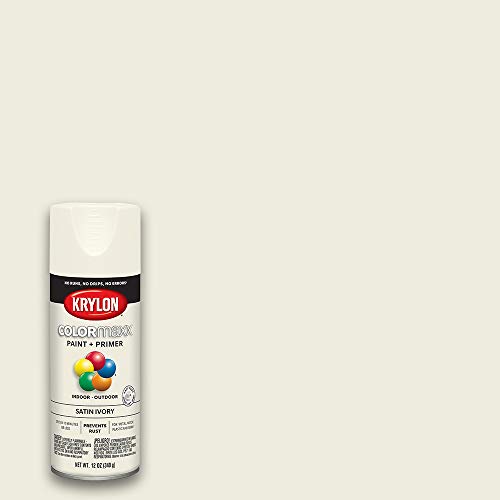 12 oz Krylon K05567007 COLORmaxx Ivory Paint & Primer Spray Paint, Satin Discount