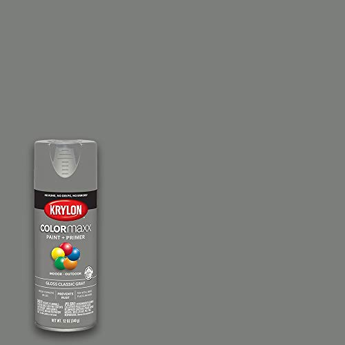 12 oz Krylon K05513007 Classic Gray COLORmaxx Paint & Primer Spray Paint, Gloss Online Sale