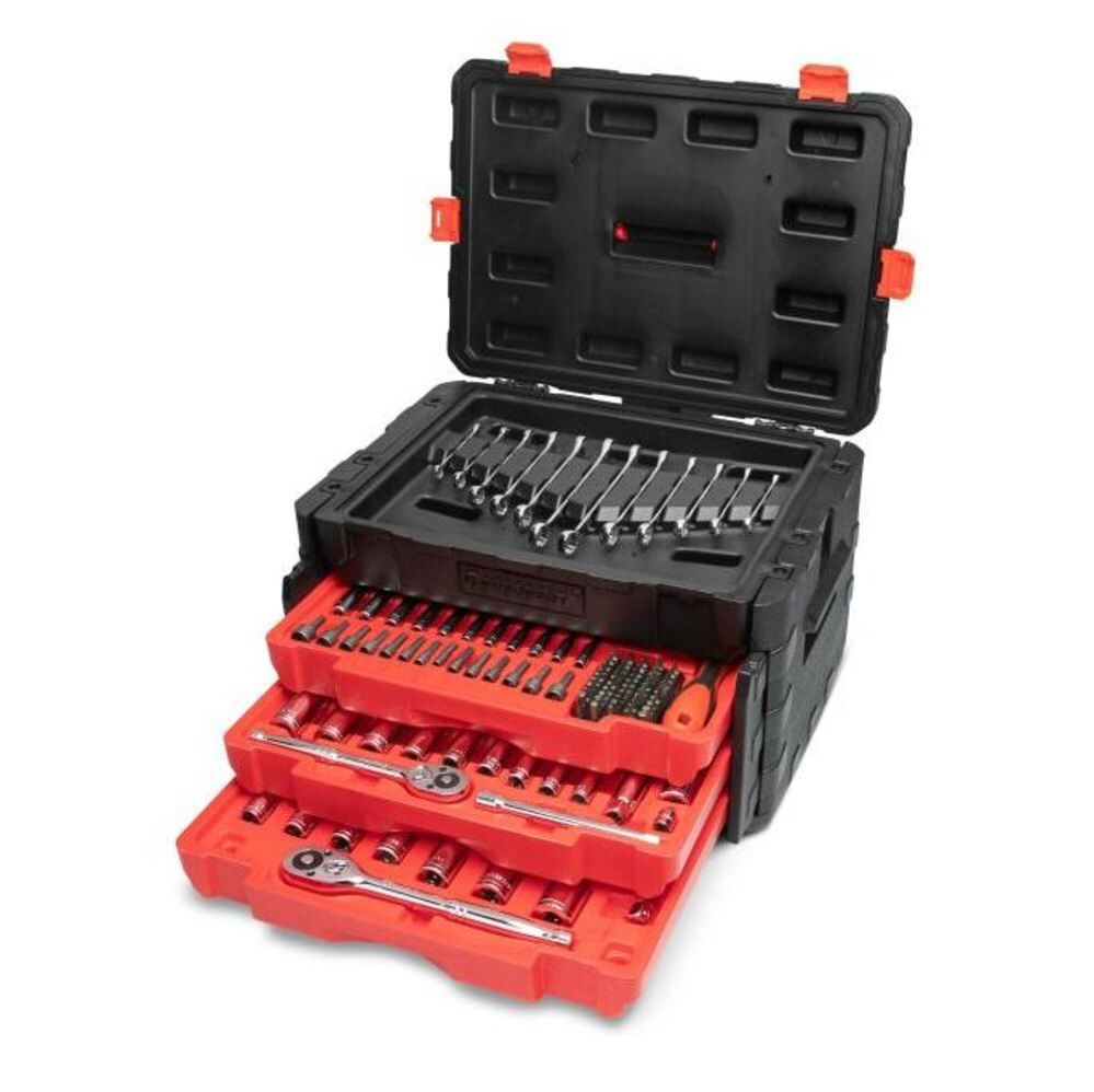 Crescent 229-Piece 1/4″, 3/8″ & 1/2″ Drive Mechanics Hand Tool Set with 3 Drawer Storage Case Online