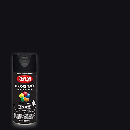 12 oz Krylon K05557007 Black COLORmaxx Paint & Primer Spray Paint, Satin Fashion