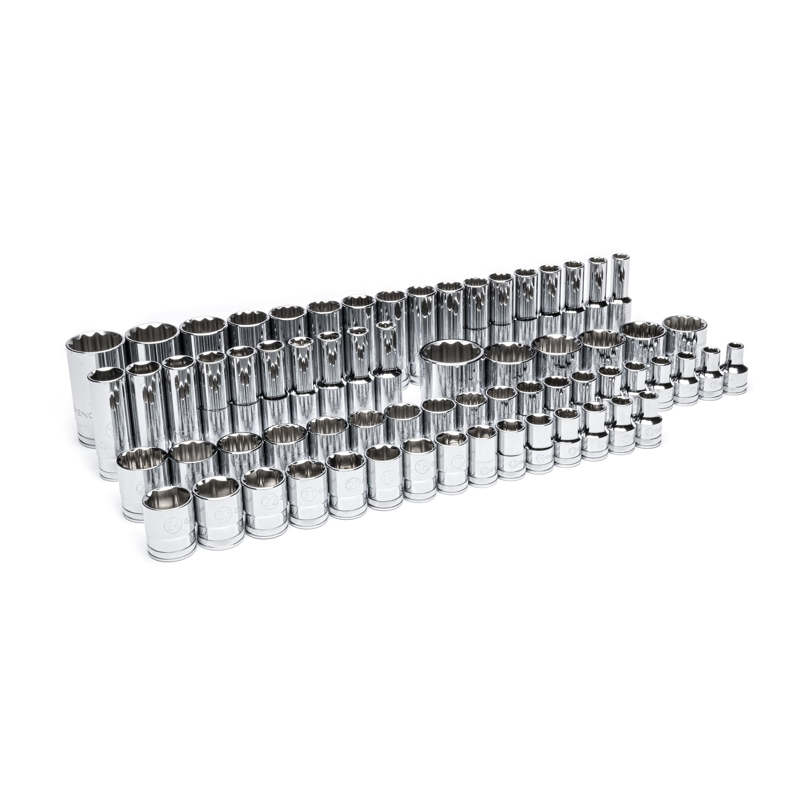 GEARWRENCH 67 Piece 1/2” Drive Master Metric Chrome Socket Set in Foam Storage Tray Discount