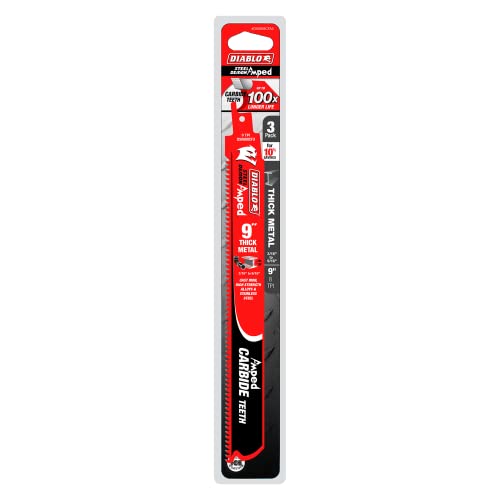 Diablo Tools 9in Steel Demon Amped Carbide Blades for Thick Metal Cutting 8 TPI (3-Pack) Hot on Sale