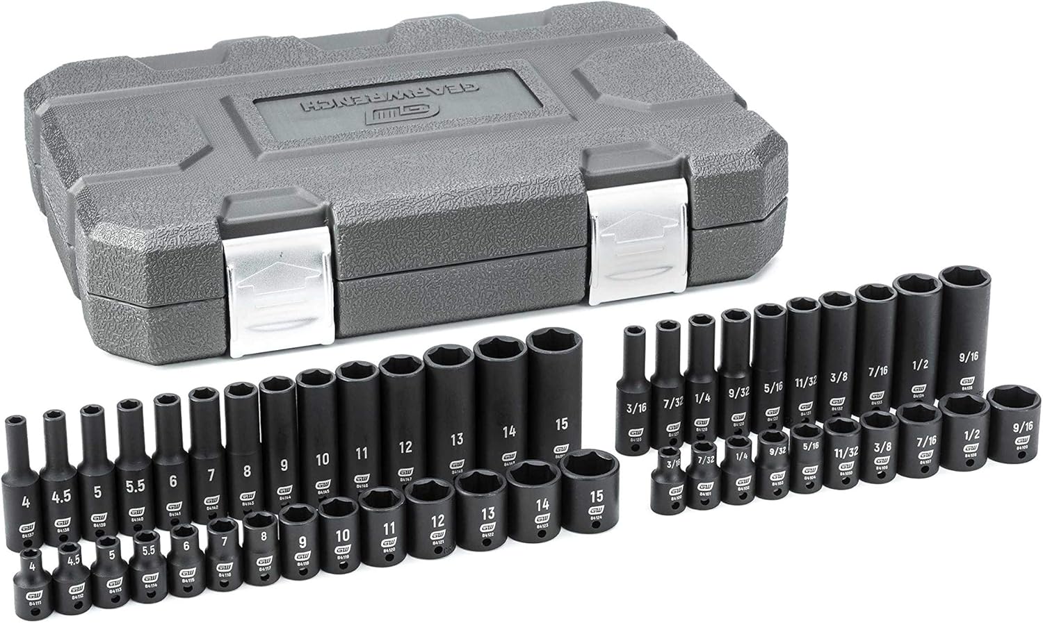 GEARWRENCH 48 Pc. 1/4″ Drive 6 Pt. Impact Socket Set, Standard & Deep, SAE/Metric – 84902 Fashion