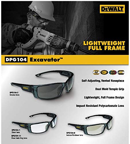 DeWALT (DPG104-1D) Excavator Safety Glass – Black Frame – Clear Lens Discount