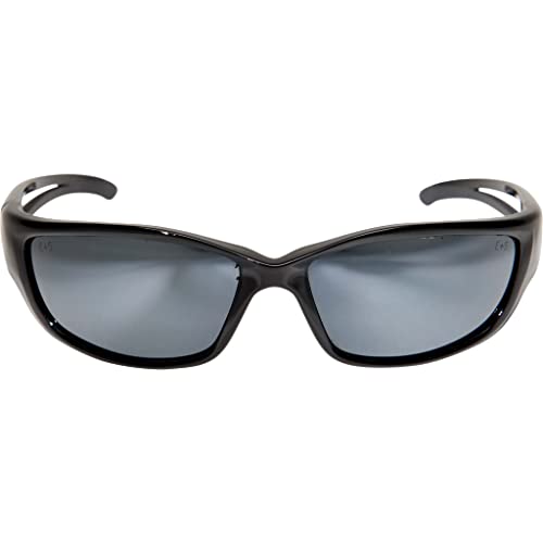Edge SK-XL117 Kazbek XL Wrap-Around Safety Glasses, Anti-Scratch, Non-Slip, UV 400, Military Grade, ANSI/ISEA & MCEPS Compliant, XL Wide Fit, Black Frame/Silver Mirror Lens Online Sale