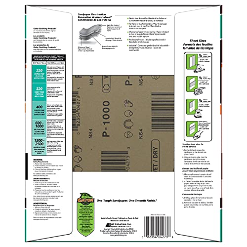 Gator 9″ x 11″ Waterproof Sanding Sheets, 1000 Grit, 25 Pack Online