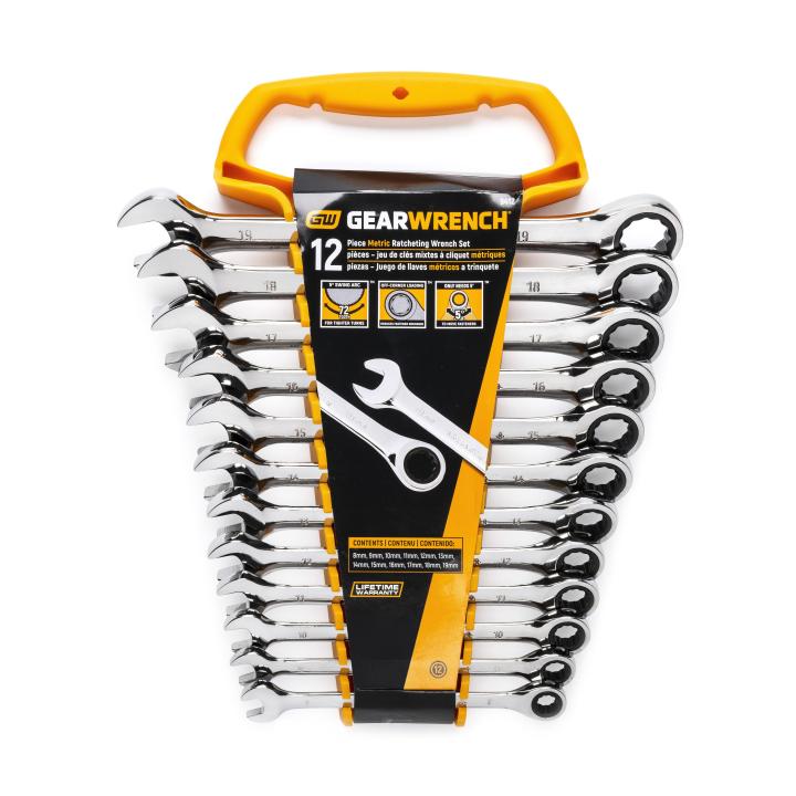 GEARWRENCH 12 Piece 72-Tooth 12 Point Ratcheting Combination Metric Wrench Set Online now