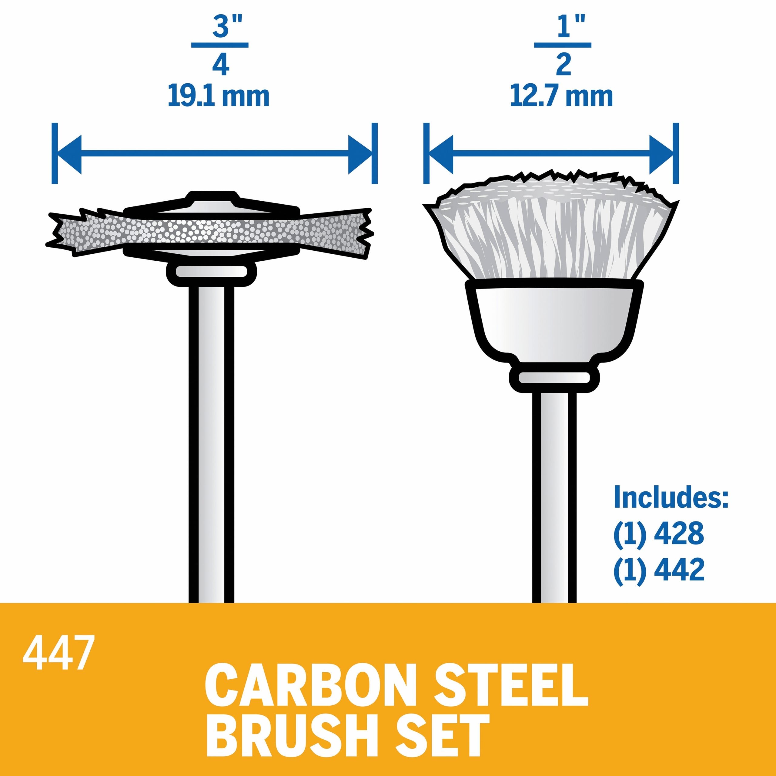 Dremel 447 – Carbon Steel Brush 2-Piece Set Hot on Sale