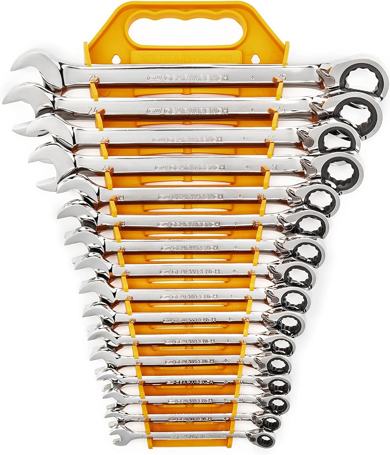 GEARWRENCH 16 Piece 72-Tooth 12 Point Reversible Ratcheting Combination Metric Wrench Set Online