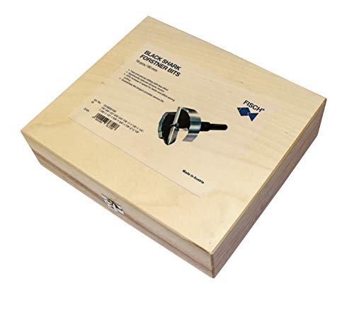 Fisch FSA-367208 16 Piece Black Shark Forstner Drill Bit Set Custom Wooden Box Includes Bits from 1/4-inch up to 2-1/8-inch Diameter Forged Steel Made in Austria Online