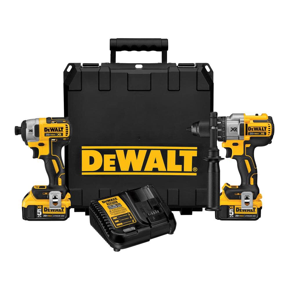 DeWALT 20V MAX Cordless Brushless XR(R) Hammerdrill & Impact Driver Combo Kit (5.0Ah) Online Hot Sale