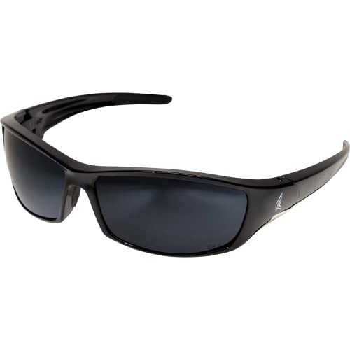 Edge TSR21-G15-7 Reclus Polarized Wrap-Around Safety Glasses, Anti-Scratch, Non-Slip, UV 400, Military Grade, ANSI/ISEA & MCEPS Compliant, 5.04″ Wide, Black Frame/G-15 Silver Mirror Lens Online now